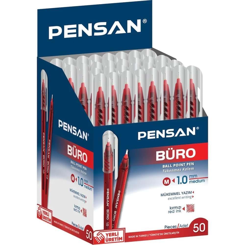 Pensan 2270 1.0 mm 50'li Kırmızı Büro Tükenmez Kalem
