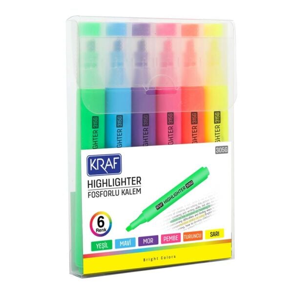 Kraf Fosforlu Kalem Trıo Brıght Colors 315 6 Lı