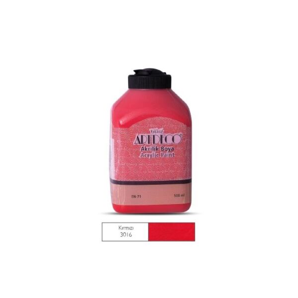 Artdeco Akrilik Boya 500 ml Kırmızı 3016