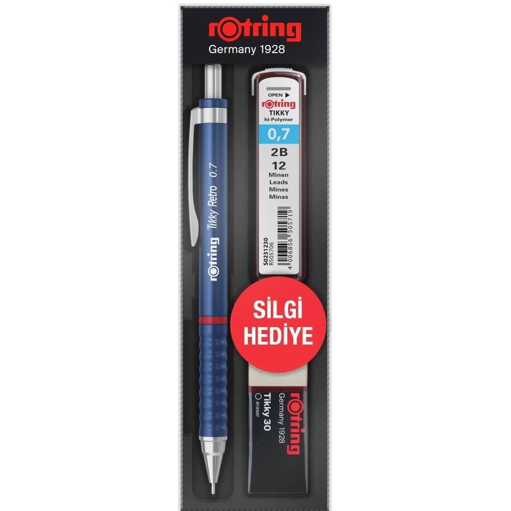 Rotring Versatil Kalem Tıkky Retro Okul Seti 0.7 Mavi Ro-Rk07-Mavi