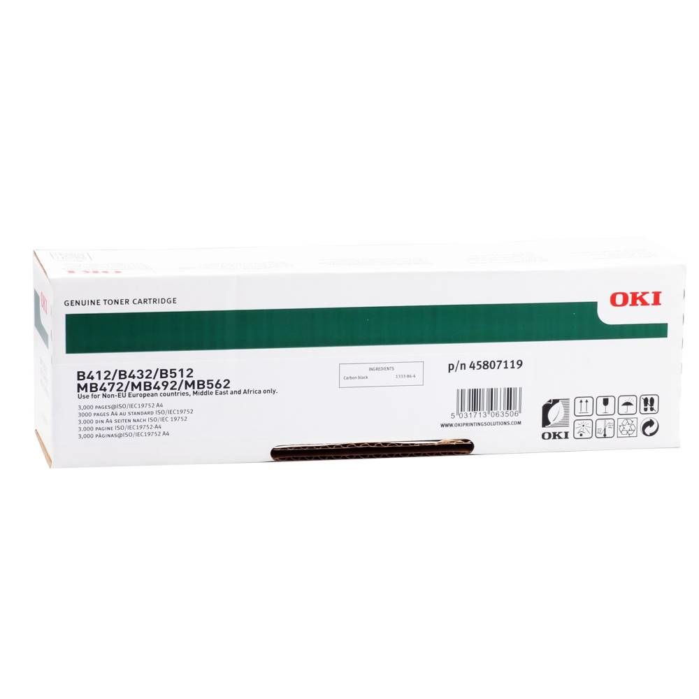 OKI 45807102 YAZICI TONERİ SİYAH - B412 B432 B512 MB472 MB492 MB562 - 3.000 SAYFA
