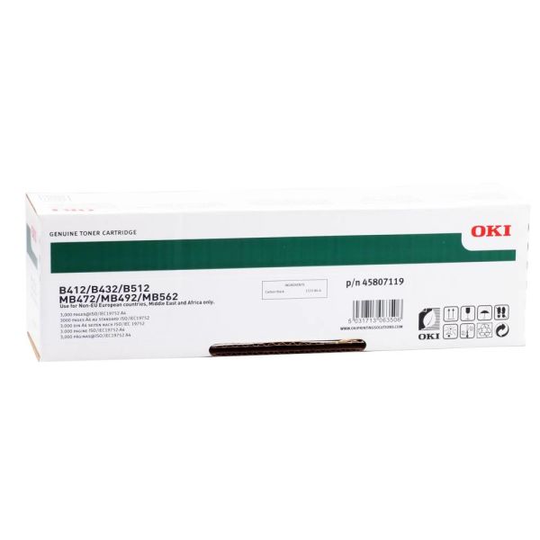 OKI 45807102 YAZICI TONERİ SİYAH - B412 B432 B512 MB472 MB492 MB562 - 3.000 SAYFA