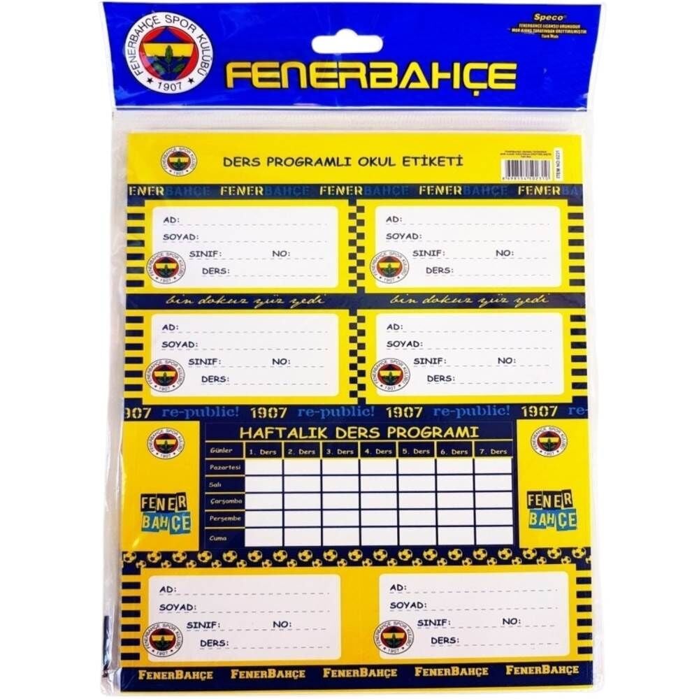 Fenerbahçe Ders Proğramlı Okul Etiketi 3'lü 729275