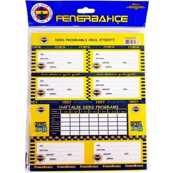 Fenerbahçe Ders Proğramlı Okul Etiketi 3'lü 729275