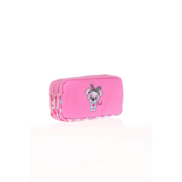 Kaukko Pullu Rugan Koala Kalem Çantası 3 Bölme L8102