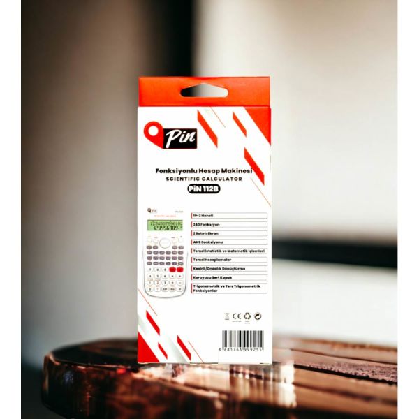 Pin Bilimsel Hesap Makinesi 240 Fonksiyonlu Beyaz 112