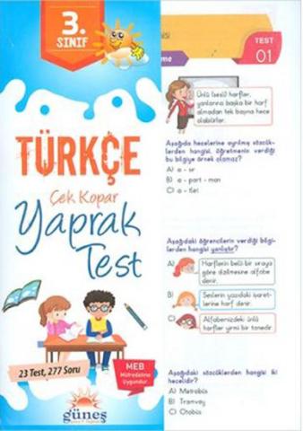 Güneş 3.Sınıf Türkçe Yaprak Test