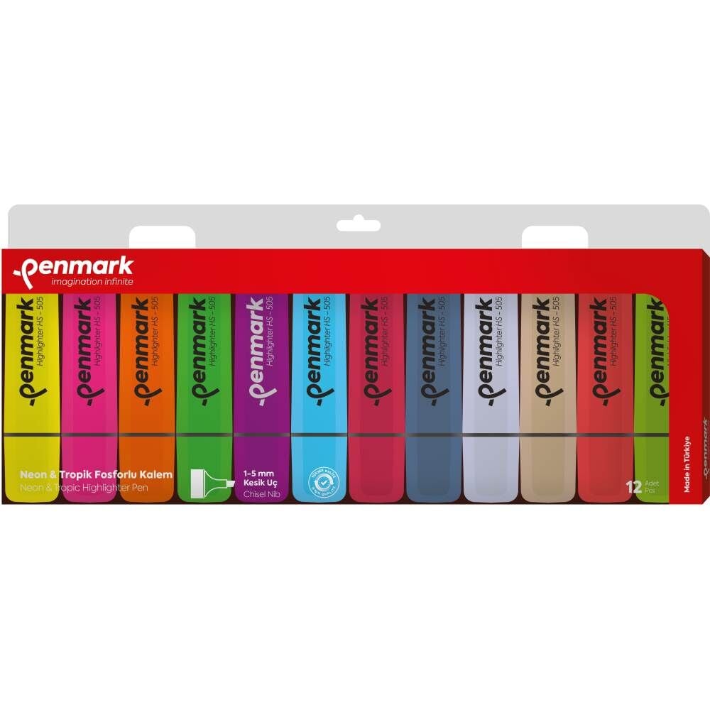 Penmark 6 Neon + 6 Tropik 12'li Fosforlu Kalem Seti