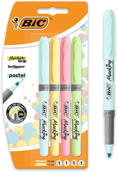 Bic Brite Liner Grip Fosforlu Kalem Pastel 4 Renk 964859