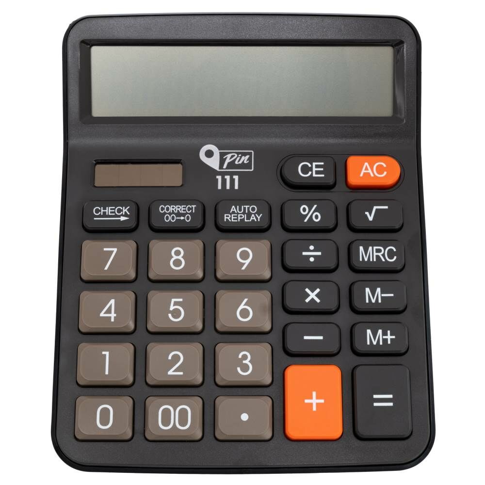 Pin Masa Üstü Hesap Makinesi 12 Hane Siyah 111