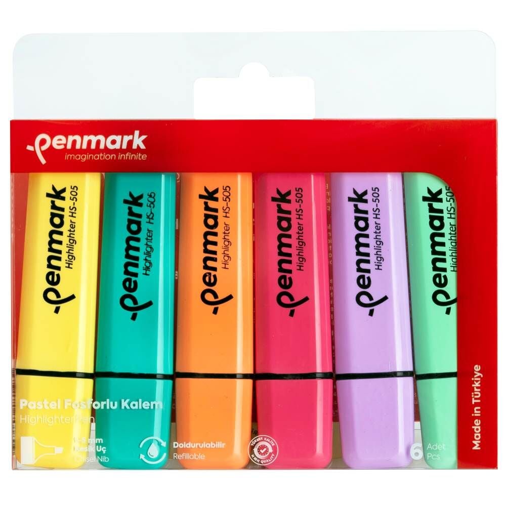 Penmark Pastel 6'lı Fosforlu Kalem Seti