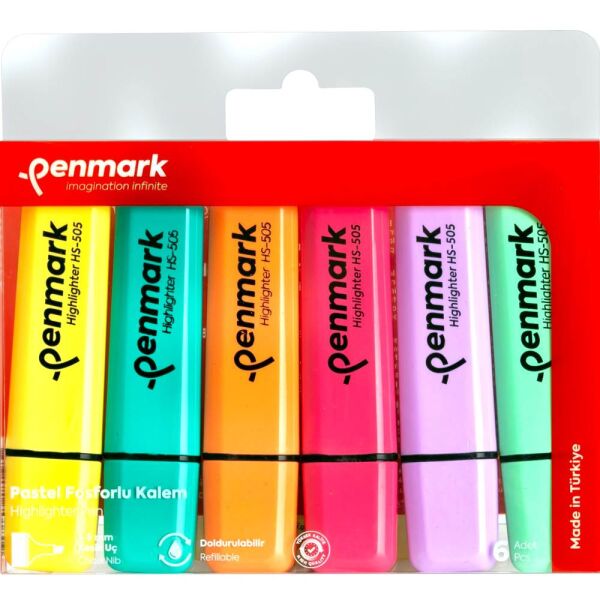Penmark Pastel 6'lı Fosforlu Kalem Seti