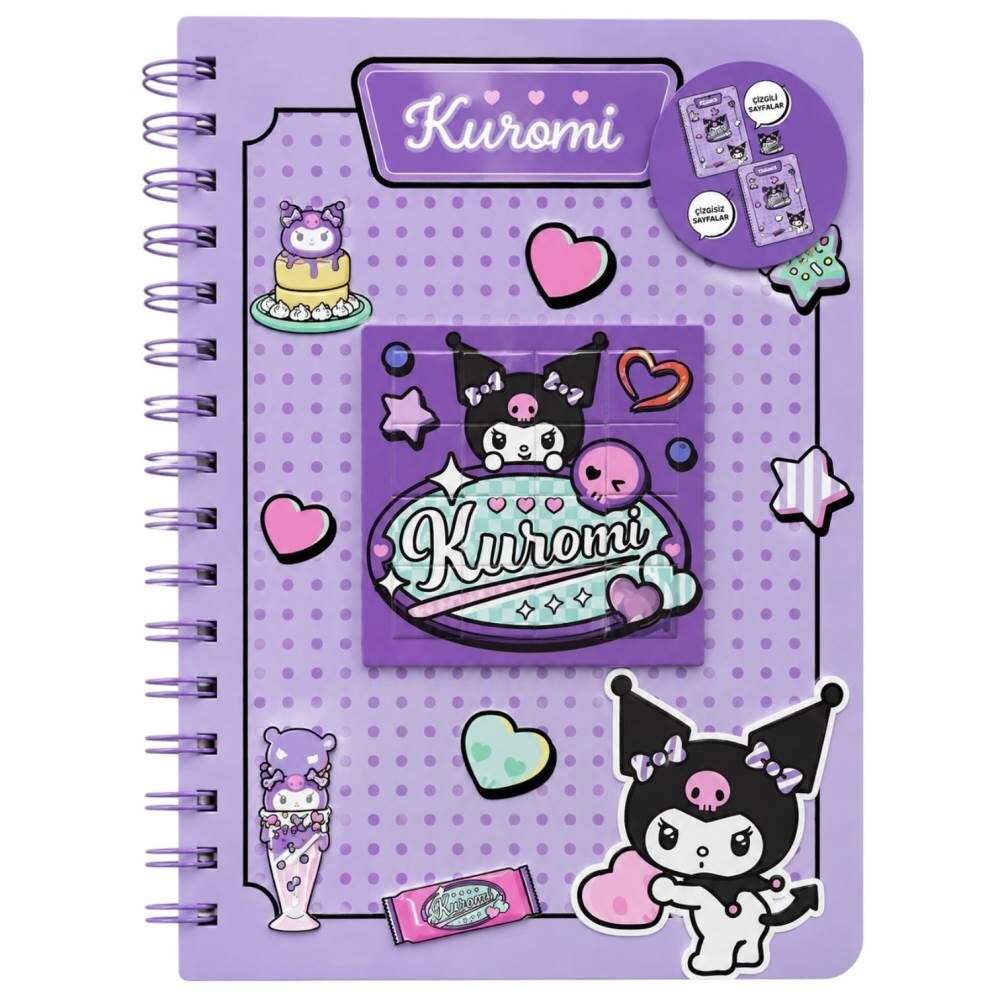 Kuromi 710177 A5 80 Yaprak Puzzle Figürlü Defter