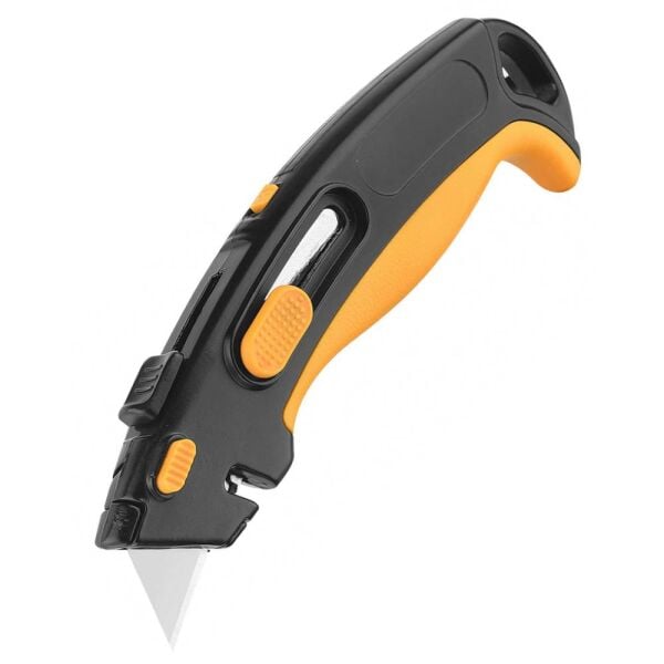 Kraf Maket Bıçağı İş Güvenliği Alüminyum 2 Fonksiyonlu+2 Yedek Bıçak 676G