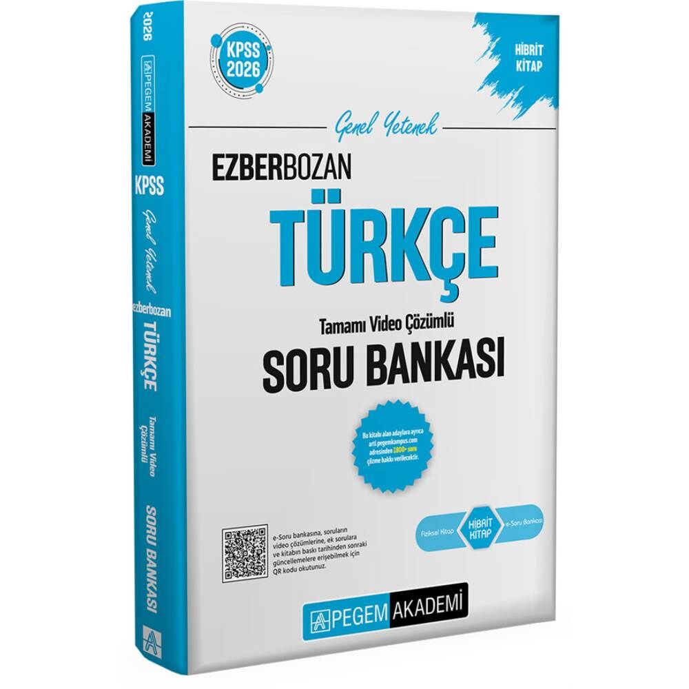 Pegem 2026 KPSS GY GK Ezberbozan Türkçe Tamamı Çözümlü Soru Bankası