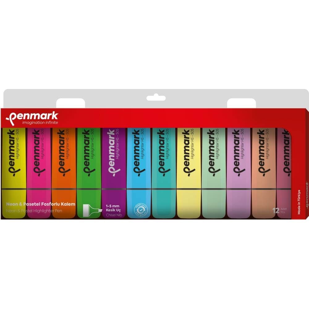 Penmark 6 Neon + 6 Pastel 12'li Fosforlu Kalem Seti