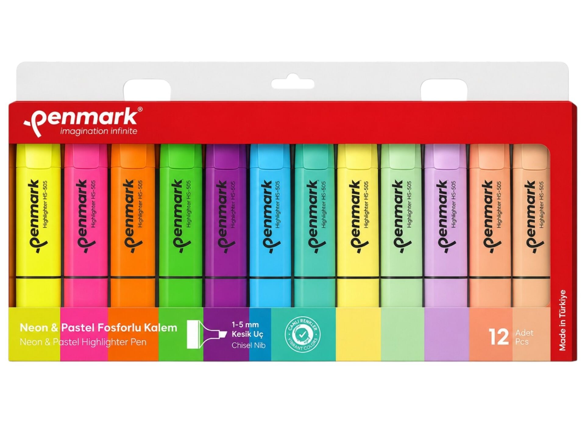 Penmark 6 Neon + 6 Pastel 12'li Fosforlu Kalem Seti