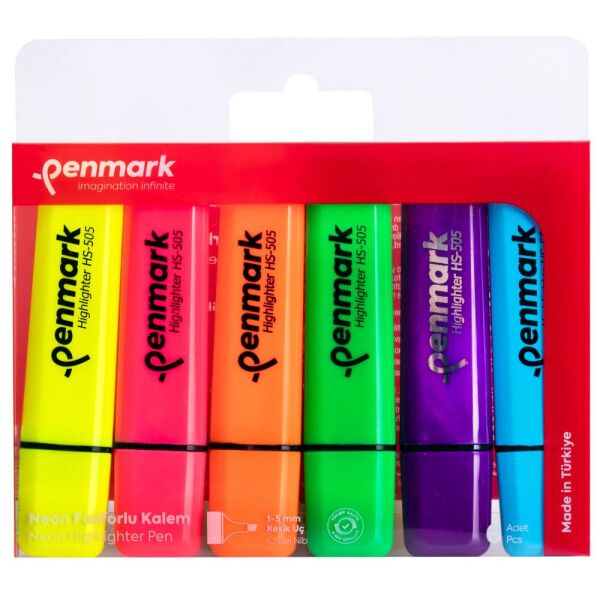 Penmark Neon 6'lı Fosforlu Kalem Seti