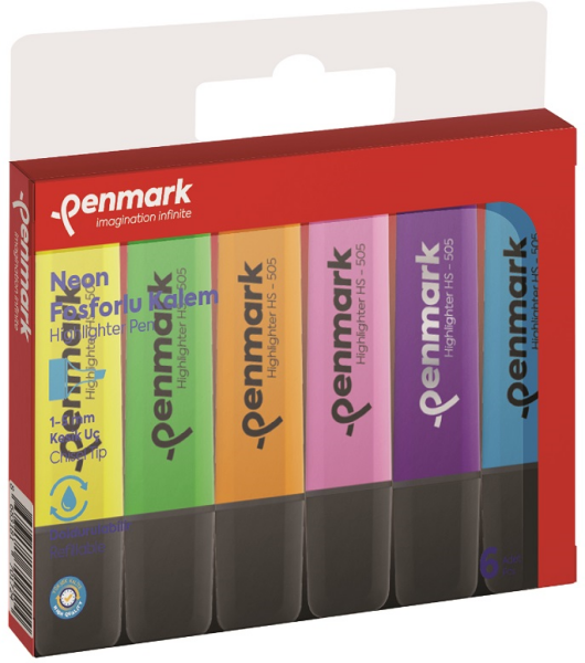 Penmark Neon 6'lı Fosforlu Kalem Seti