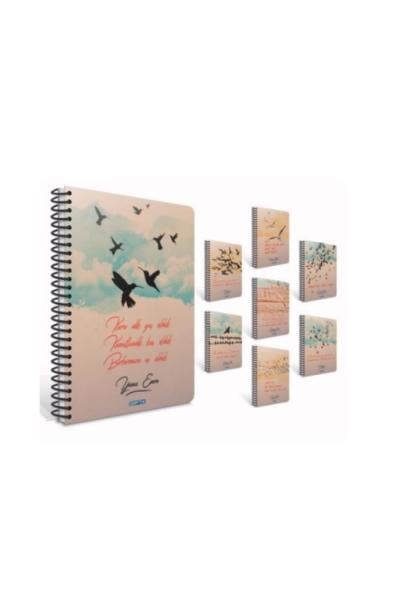Kuşlar Modelist Defter 19x26 120 Yaprak Kareli Sert Kapak 6523