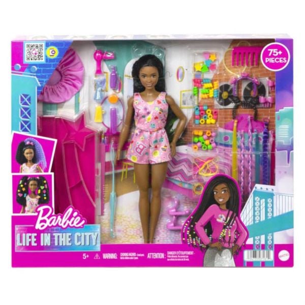 Barbie Brooklyn Eğlenceli Saçlar Oyun Seti HHM39
