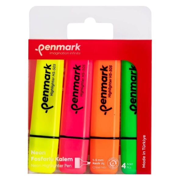 Penmark Neon 4'lü Fosforlu Kalem Seti