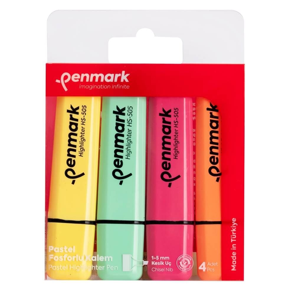 Penmark Pastel 4'lü Fosforlu Kalem Seti