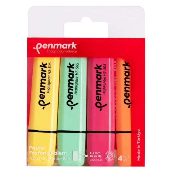 Penmark Pastel 4'lü Fosforlu Kalem Seti