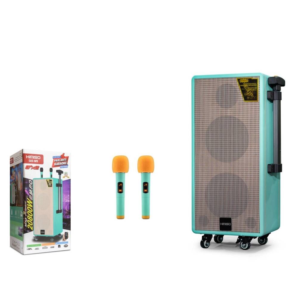 Kimiso QSW5 Bluetooth Speaker 2x8'' 370-290-710MM Usb - Fm - Tf - Aux - Tws - Bluetooth