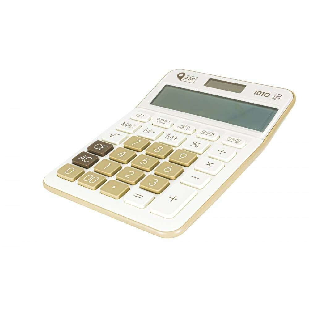 Pin Masa Üstü Hesap Makinesi 12 Hane Beyaz 101G