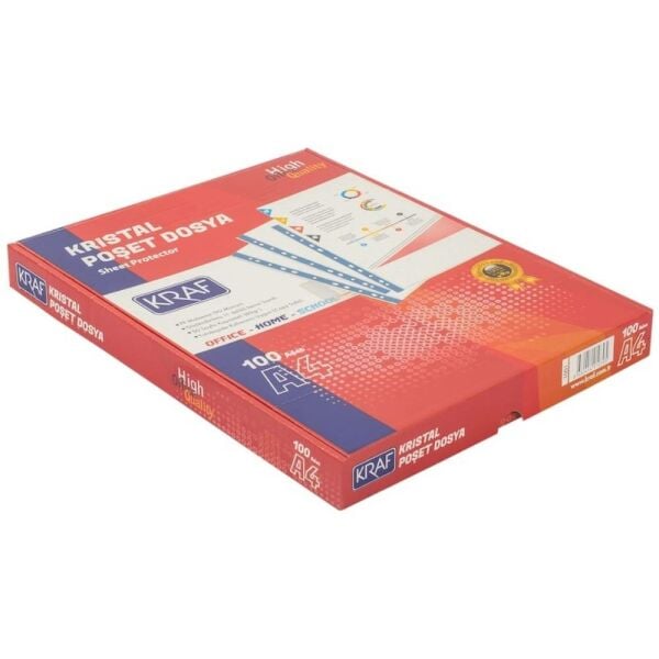 Kraf Poşet Dosya A4 Kristal 100 Lü 1001