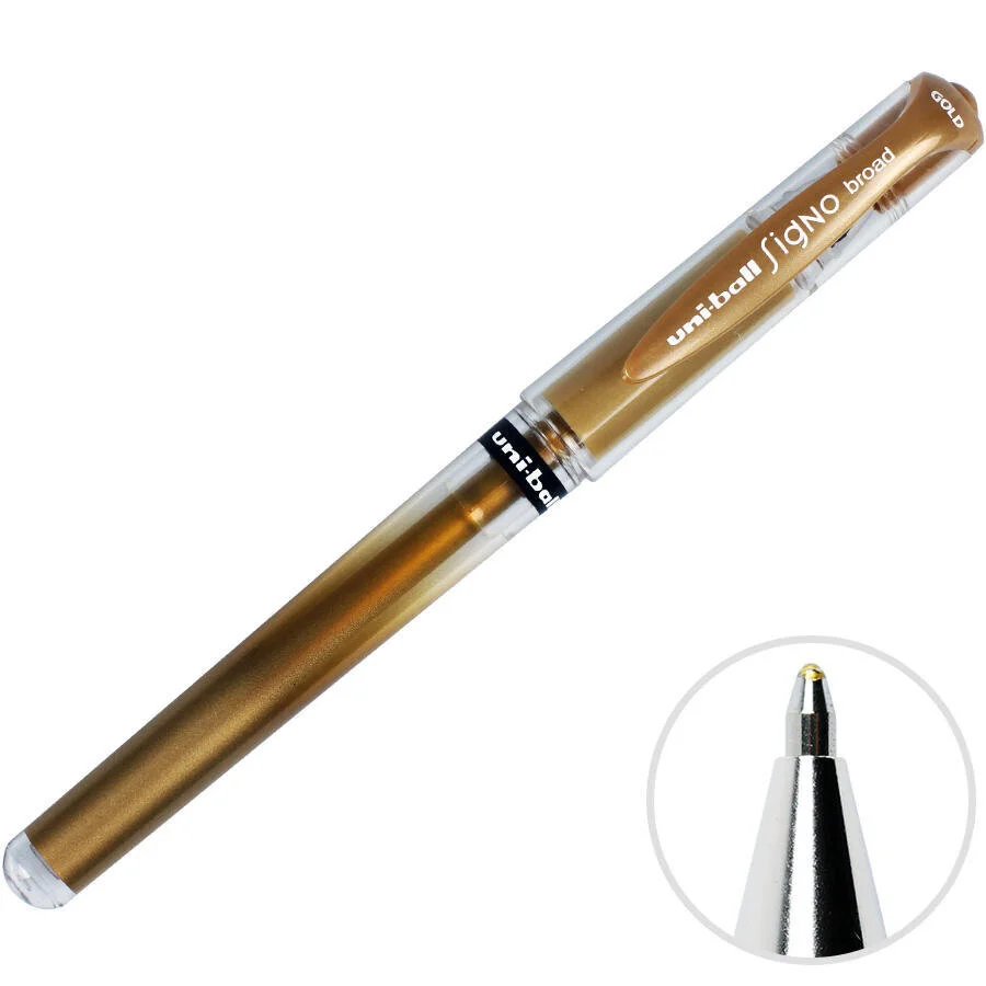 Uniball UM-153 Signo Broad Davatiye Kalemi 1.0 mm Altın