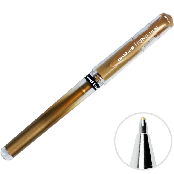 Uniball UM-153 Signo Broad Davatiye Kalemi 1.0 mm Altın