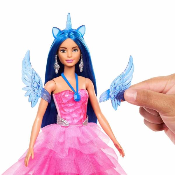 Barbie Mavi Saçlı Prenses Bebek  HRR16
