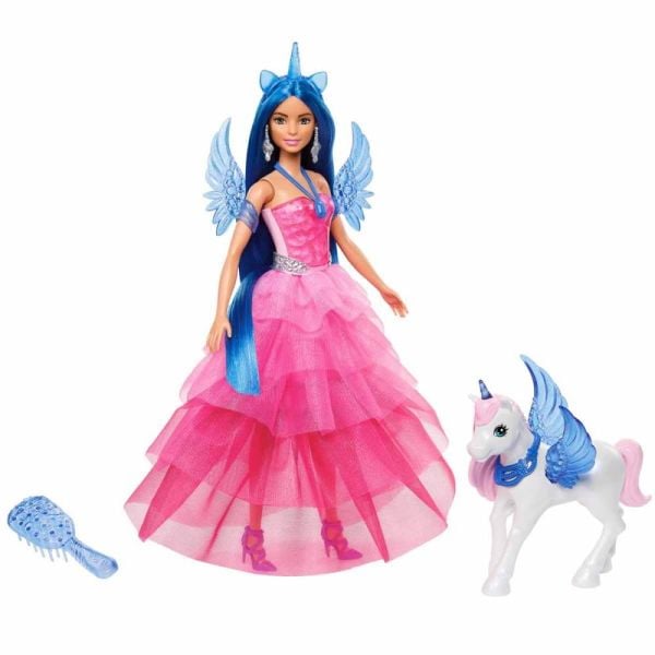 Barbie Mavi Saçlı Prenses Bebek  HRR16