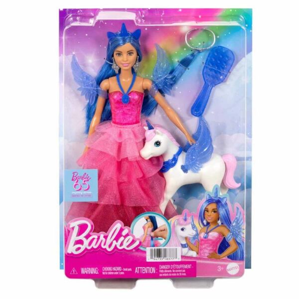 Barbie Mavi Saçlı Prenses Bebek  HRR16