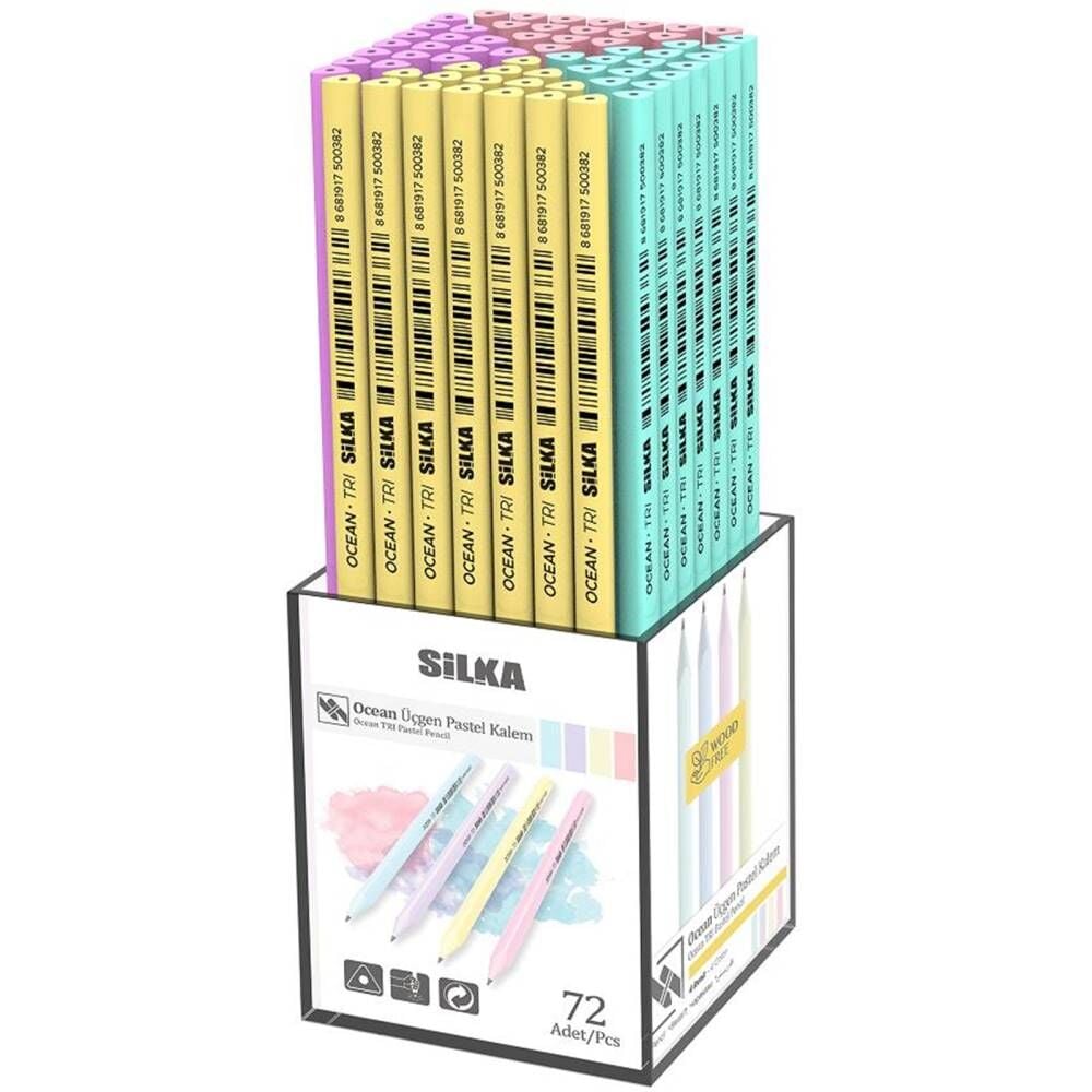 Silka Kurşun Kalem Ocean Üçgen Pastel 72 Li Art.38 (Kl1.Tsp-72)