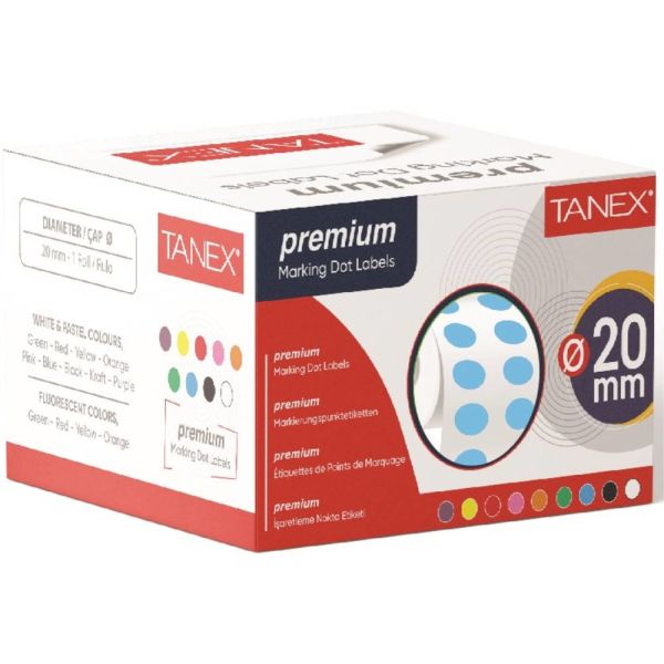 Tanex Nokta Etiketi 20 Mm 2500 Lü Mavi Tekli Kutu