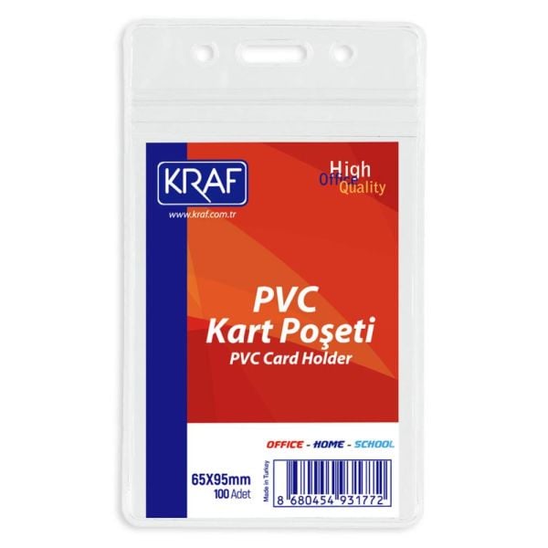 Kraf Kart Poşeti Pvc   65X95mm Dikey 100 Lü