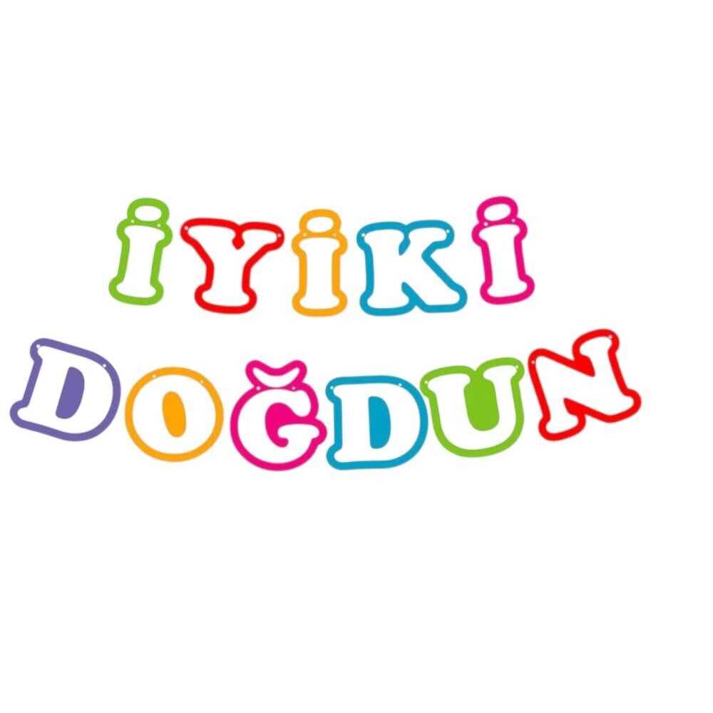 İyi ki Doğdun Harf Afiş Rainbow Renkler