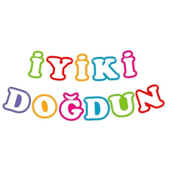 İyi ki Doğdun Harf Afiş Rainbow Renkler