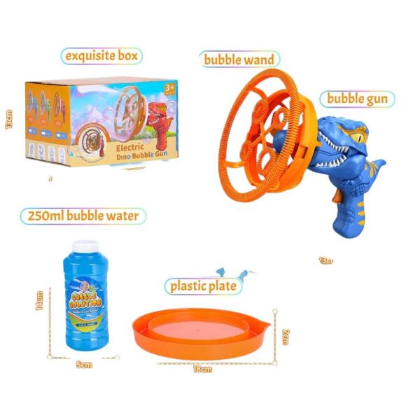 Learning Fun Yumuşak Vantilatörlü Bubble In Bubble Baloncuk Tabancası Köpük Makinesi Baloncuk Makinesi Dinozor Mavi
