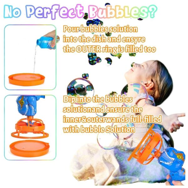 Learning Fun Yumuşak Vantilatörlü Bubble In Bubble Baloncuk Tabancası Köpük Makinesi Baloncuk Makinesi Dinozor Mavi