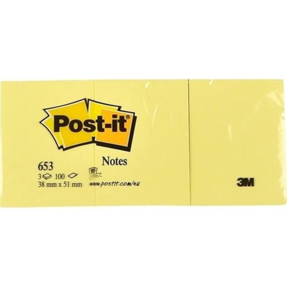 Post-It Yapışkanlı Not Kağıdı Sarı 38X51 100 Yp 653 520100440100