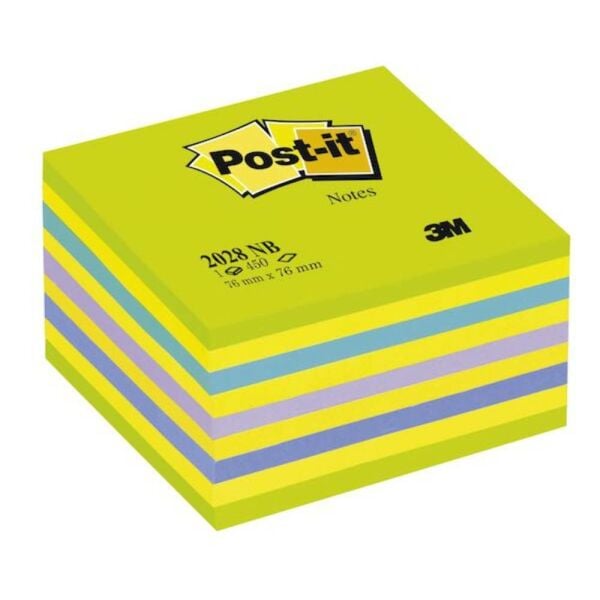 Post-It Yapışkanlı Not Kağıdı Küp 76X76 450 Yp Gökkuşağı Yeşil 2028Nb 520500446000