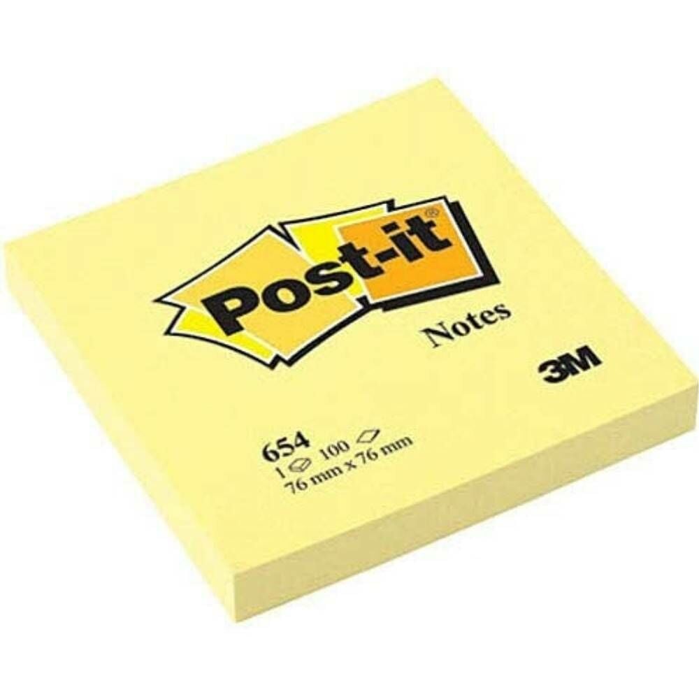 Post-It Yapışkanlı Not Kağıdı Sarı 76X76 100 Yp 654 520100441700
