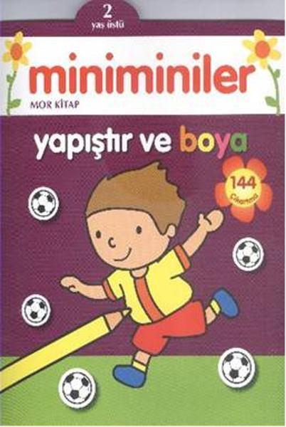 Miniminiler Yapıştır ve Boya Mor Kitap 2+ Yaş
