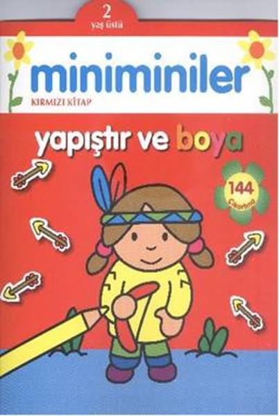 Miniminiler Yapıştır ve Boya Kırmızı Kitap 2+ Yaş
