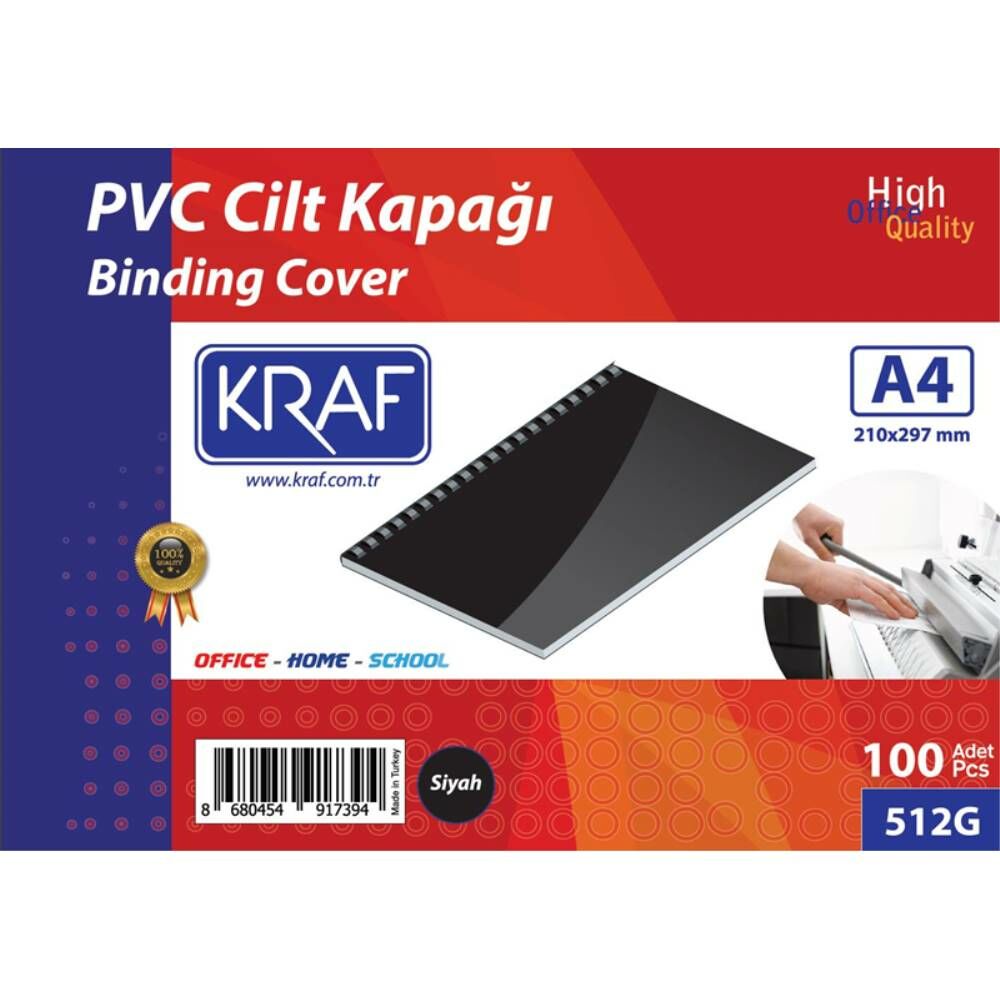 Kraf Cilt Kapağı A4 100 Lü 512G Siyah