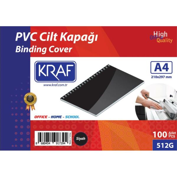 Kraf Cilt Kapağı A4 100 Lü 512G Siyah
